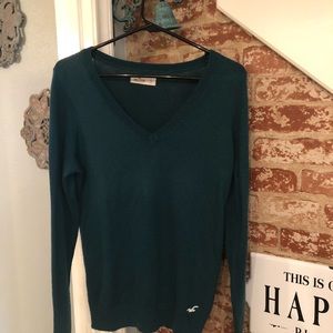 Dark green Hollister V-neck sweater